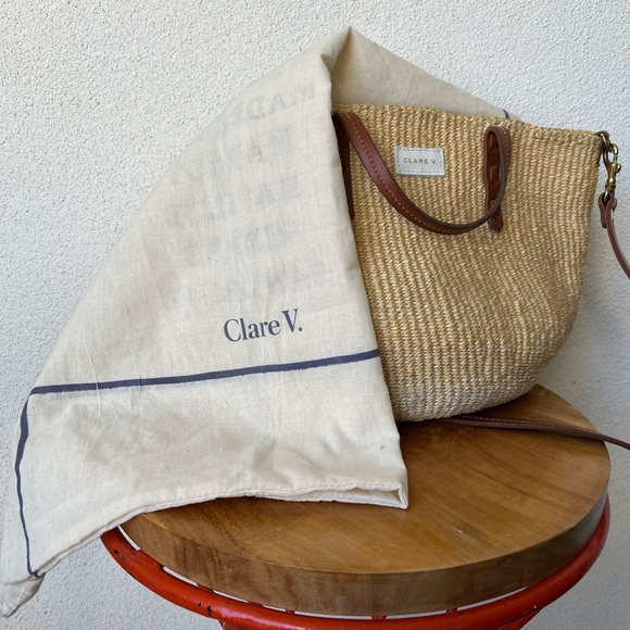 Cream and Brown Crossbody Bag with Woven Texture - Picture 7 of 8